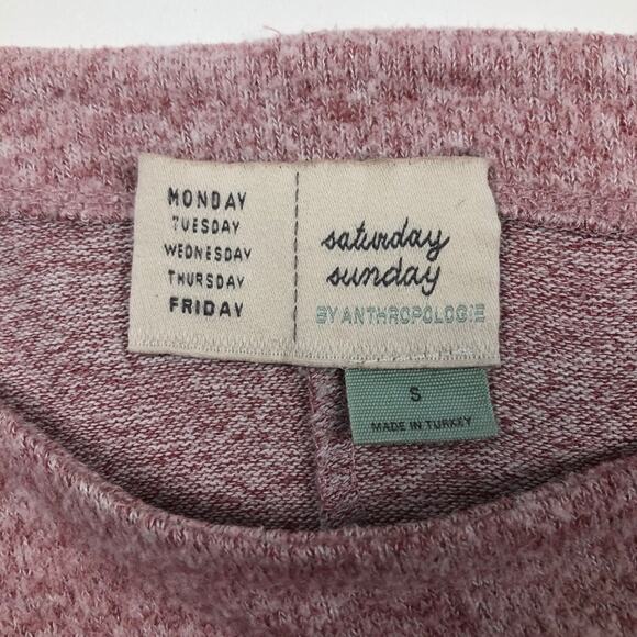 Anthropologie  Saturday/ Sunday  SideTie Pink Sweatshirt Small - Picture 5 of 8